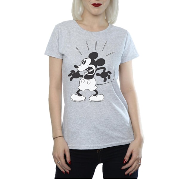 Disney Dam/Kvinnor Mickey Mouse Rädd Bomull T-shirt XL Spor Sports Grey XL