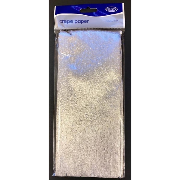 County Metallic Crepe Paper One Size Silver Silver One Size