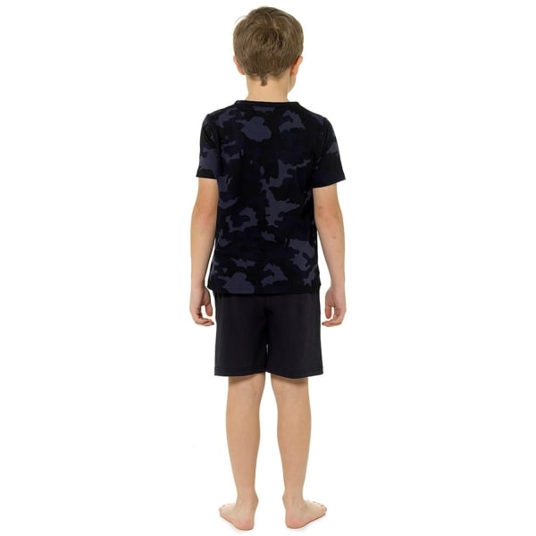 Foxbury Boys Camo Top & Shorts Cotton Pyjamas Set 9-10 år Blu Blue Camo 9-10 Years