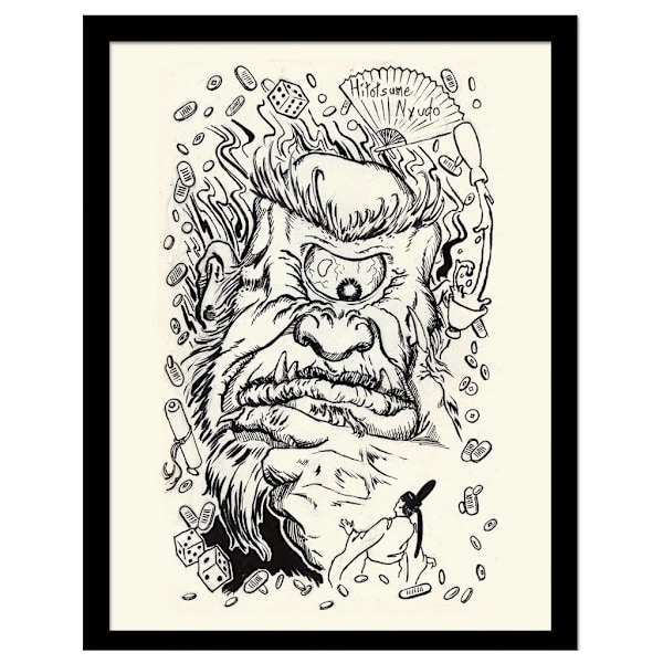 Piya Wannachaiwong Hitotsume Nyudo Tryck 40cm x 30cm Svart/Vit Black/White 40cm x 30cm