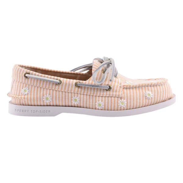 Sperry Dam/Dam Authentic Original Seersucker Båtskor 7 White/Orange 7.5 UK