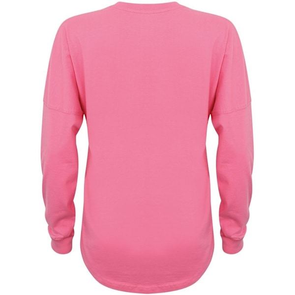 SF Unisex Vuxen Slogan Drop Shoulder Långärmad T-shirt L Bri Bright Pink L