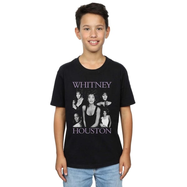 Whitney Houston Boys Multiple Pose T-Shirt 9-11 År Svart Black 9-11 Years
