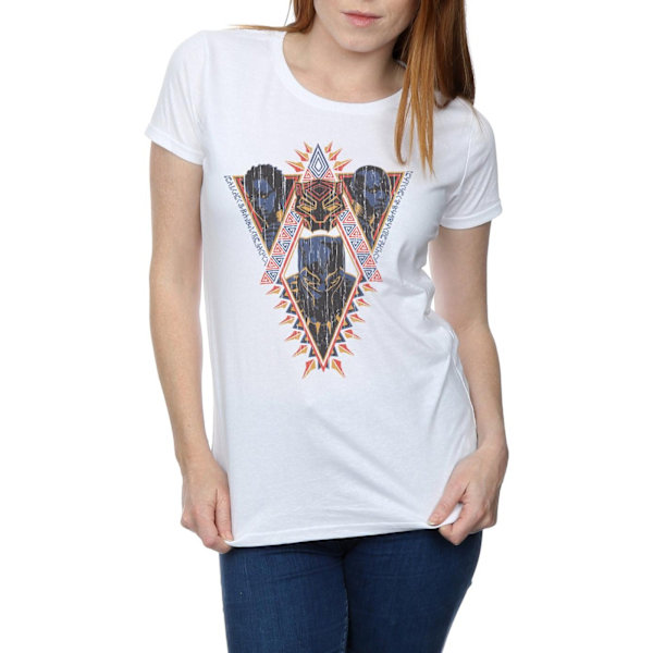 Marvel Womens/Ladies Black Panther Tribal Heads Bomull T-shirt White S