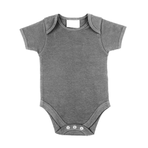 Larkwood Baby Unisex Kortärmad Body Med Kuvertöppning Heather Grey 3-6