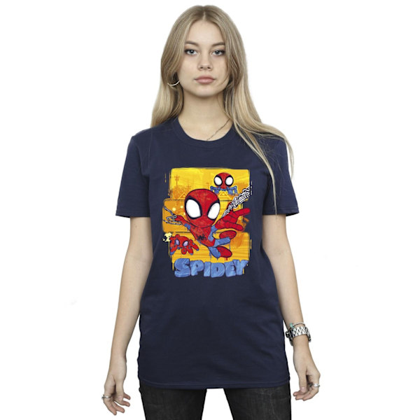 Marvel Dam/Damer Spidey Och Hans Fantastiska Vänner Flygande Bomull Navy Blue XL