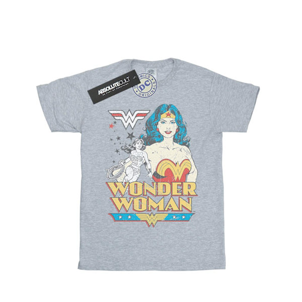 DC Comics Girls Wonder Woman Posing Bomull T-shirt 5-6 år Sp Sports Grey 5-6 Years