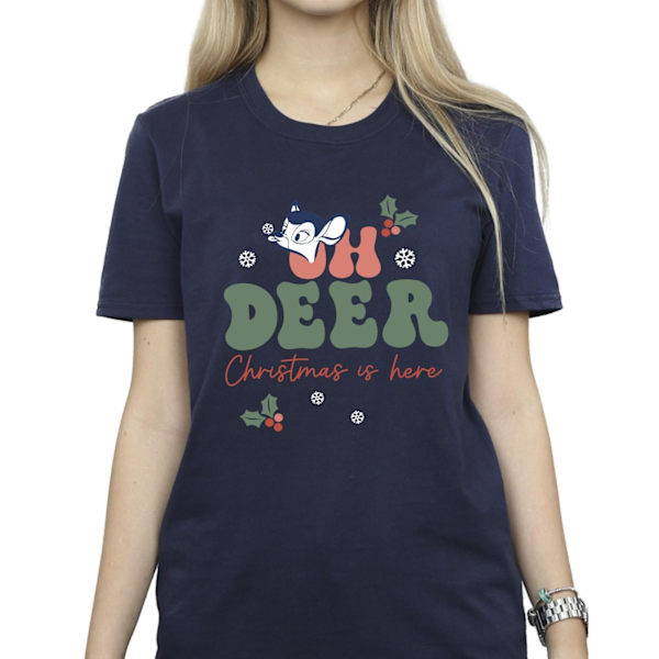 Disney Dam/Kvinnor Bambi Oh Deer Bomull Boyfriend T-Shirt 3XL Navy Blue 3XL