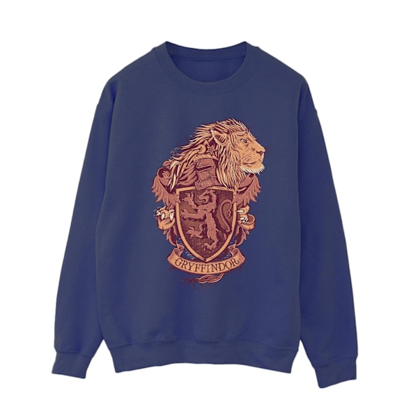 Harry Potter Dam/Kvinnor Gryffindor Sketch Crest Sweatshirt S Navy Blue S