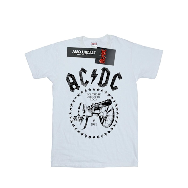 AC/DC Boys We Salute You Cannon T-shirt 7-8 år Vit White 7-8 Years