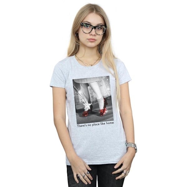 Trollkarlen från Oz Dam/Dam Ruby Slippers Foto Bomull T-shirt Sports Grey L