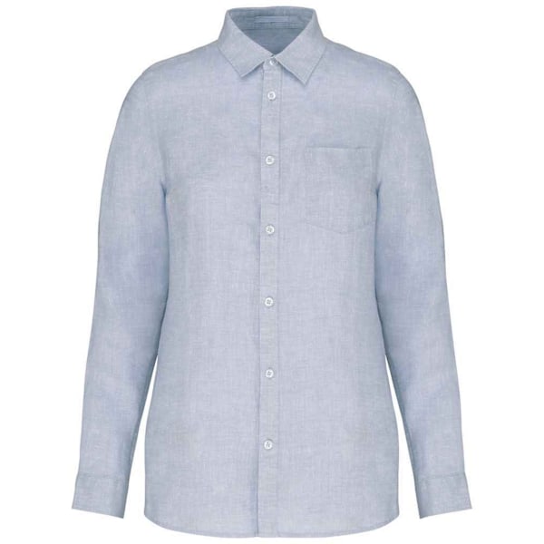 Native Spirit Dam/Dam Linen Långärmad Skjorta 14 UK Line Linen Blue 14 UK