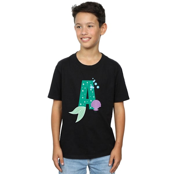 Disney Boys Alphabet A Is For Ariel T-Shirt 9-11 År Svart Black 9-11 Years