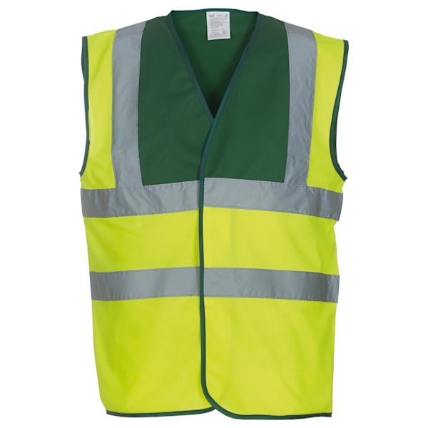 Yoko Unisex Hi-Vis Kontrast Trim Väst S Paramedic Grön/Gul Paramedic Green/Yellow S