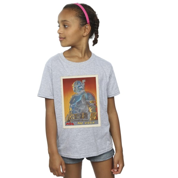 Star Wars Girls The Mandalorian Paz Vizla Card Bomull T-shirt 1 Sports Grey 12-13 Years