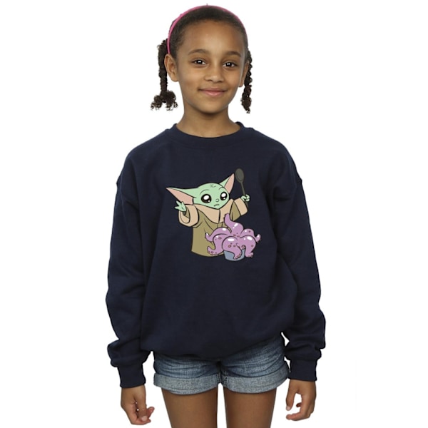 Star Wars Girls The Mandalorian Spooky Cooking Sweatshirt 5-6 år Navy Blue 5-6 Years