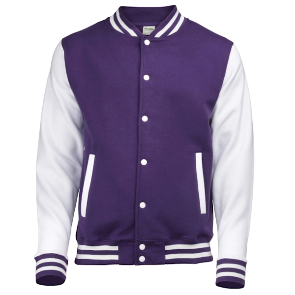 Awdis Unisex Varsity Jacka XL Lila / Vit Purple / White XL