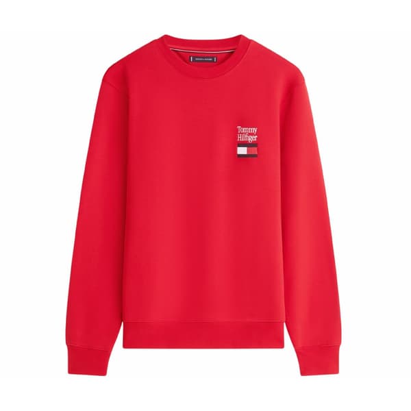 Tommy Hilfiger Herr Tröja med broderad logotyp M Röd Red M