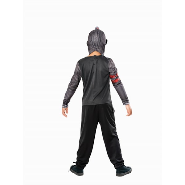 Bristol Novelty Barnkostym för barn/barn, svart riddare, 5-6 år Black/Grey/Red 5-6 Years
