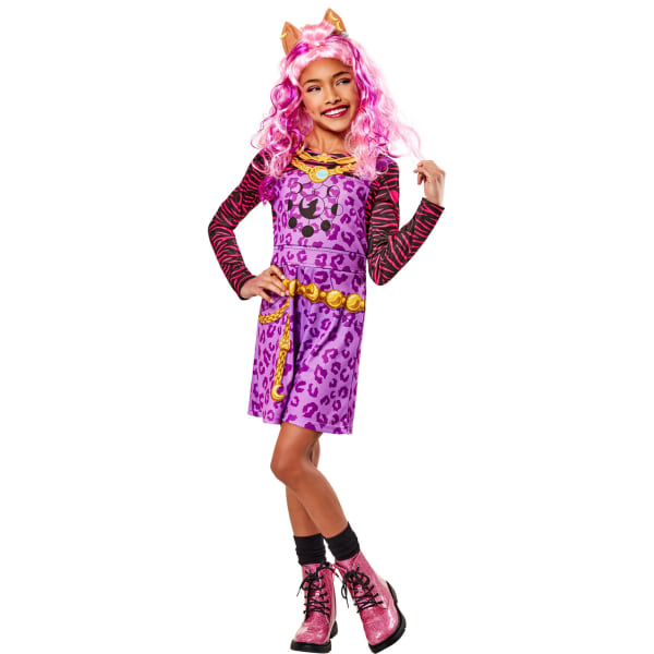 Monster High Girls Clawdeen Wolf Costume 5-6 år Lila/Rosa/ Purple/Pink/Black 5-6 Years