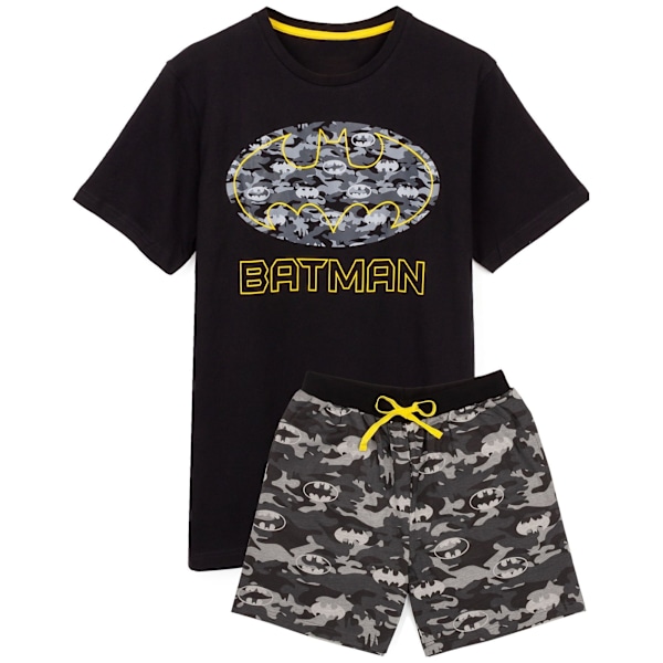 Batman Herrar Logotyp Camo Kort Pyjamas Set XL Svart/Grå Black/Grey XL