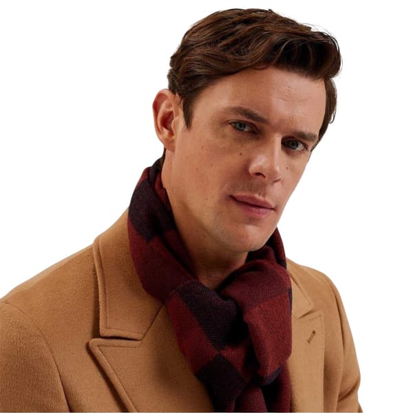 Ted Baker Pläd Akryl Franshalsduk En Storlek Oxblod Oxblood One Size
