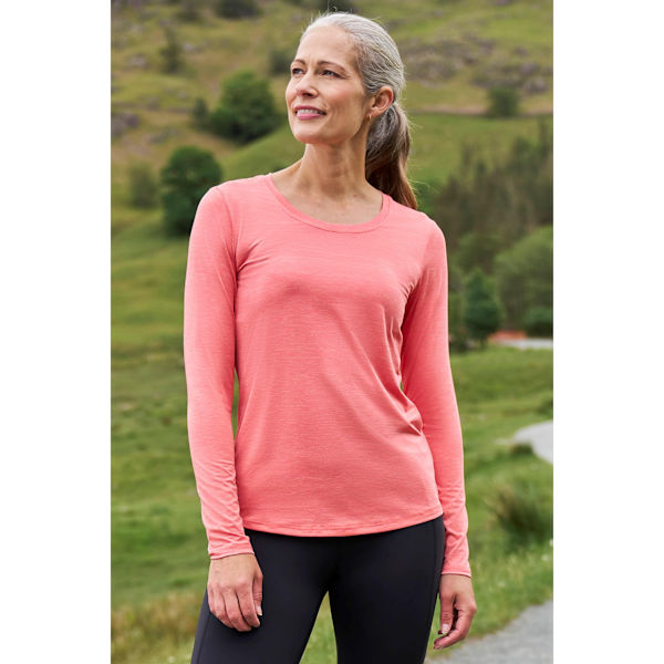 Mountain Warehouse Damernas Panna Långärmad Topp 18 UK Rosa Pink 18 UK