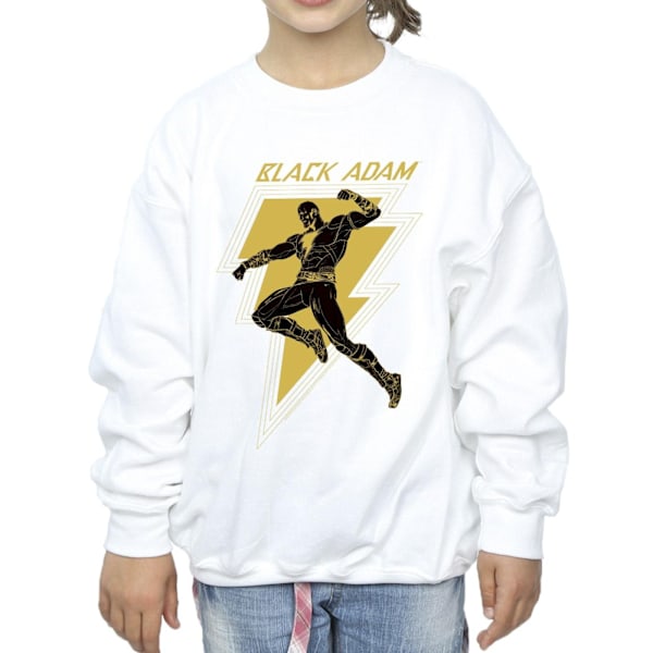 DC Comics Girls Black Adam Golden Bolt Brösttröja 7-8 år White 7-8 Years