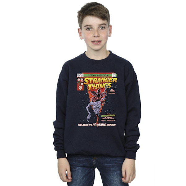 Netflix Boys Stranger Things Comic Cover Sweatshirt 12-13 år Navy Blue 12-13 Years