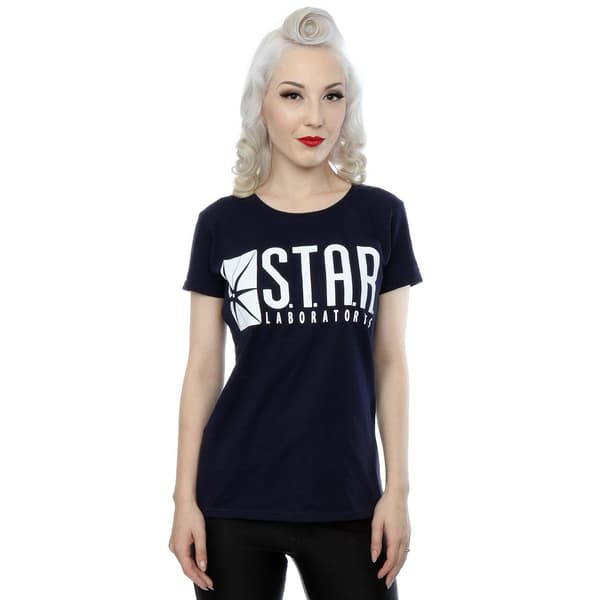 DC Comics Dam/Dam The Flash STAR Labs T-shirt i bomull L Mörkblå Deep Navy L