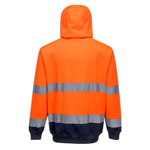 Portwest Mens Contrast Safety Hoodie med dragkedja XXL Orange/Navy Orange/Navy XXL