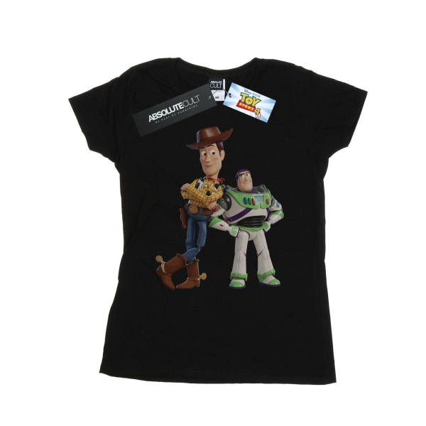 Disney Dam/Kvinnor Toy Story Buzz Och Woody Stående Bomull T-shirt Black XXL