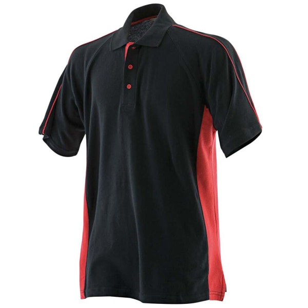 Finden & Hales Herr Sport Polo T-Shirt M Svart/Röd Black/Red M