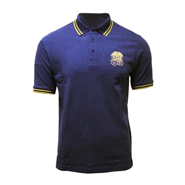 Queen Unisex Vuxen Crest Logo Polotröja XL Marinblå Navy Blue XL