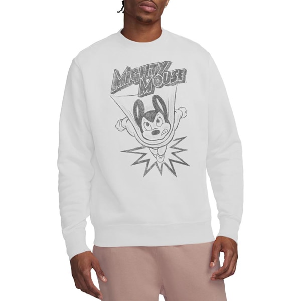 Mighty Mouse Unisex Vuxen Bursting Out Sweatshirt XL Vit White XL