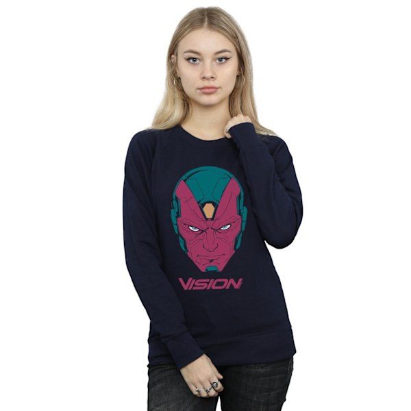 Marvel Womens/Ladies Avengers Vision Head Sweatshirt M Marinblå Navy Blue M