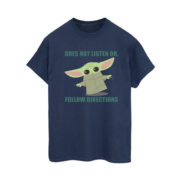 Star Wars Womens/Ladies The Mandalorian Grogu Does Not Listen C Navy Blue 3XL