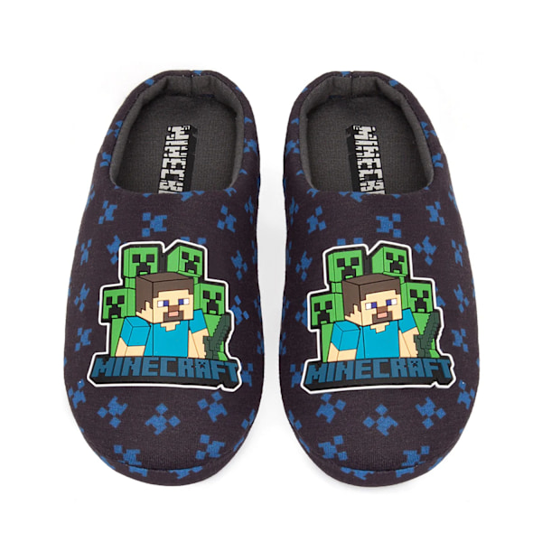 Minecraft Pojkar Creeper Tofflor 3 UK Marinblå Navy Blue 3 UK