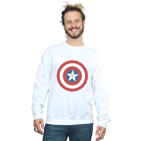 Marvel Herr Captain America Civil War Shield Sweatshirt S Vit White S