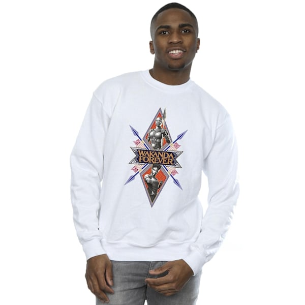 Marvel Mens Wakanda Forever Tribal Spear Chest Sweatshirt M Whi White M