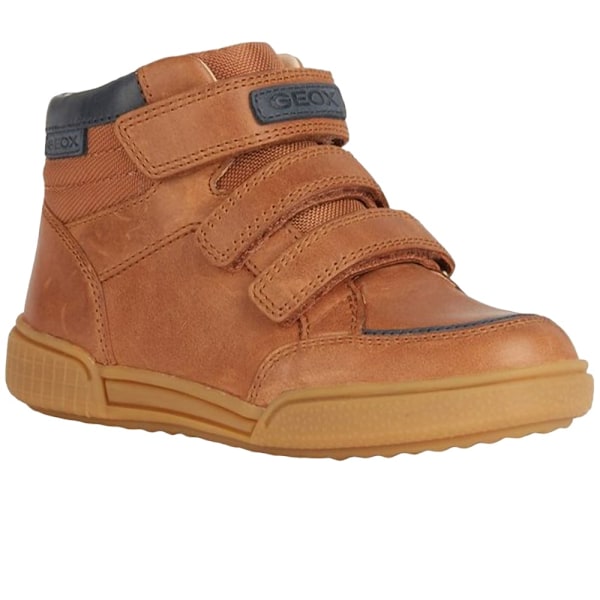 Geox Pojkar Vaxat Läder Sneakers 3 UK Cognac/Blå Cognac/Blue 3 UK