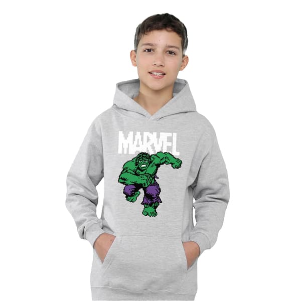 Marvel Barn/Kids Hulk Pixel Pull Over Hoodie 7-8 år Ath Athletic Heather 7-8 Years
