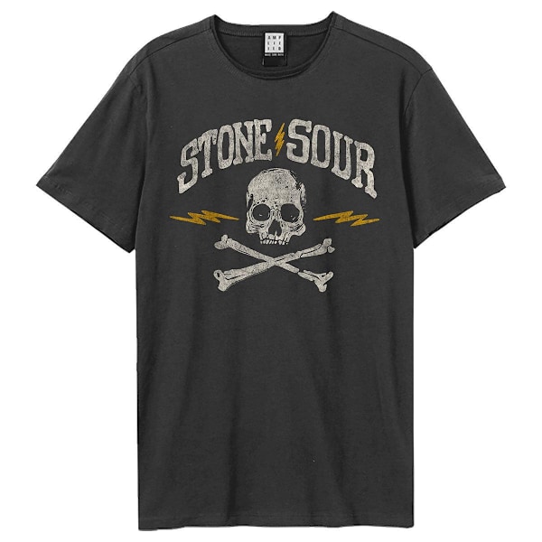 Amplified Unisex Adult Skull Stone Sour T-Shirt M Charcoal Charcoal M
