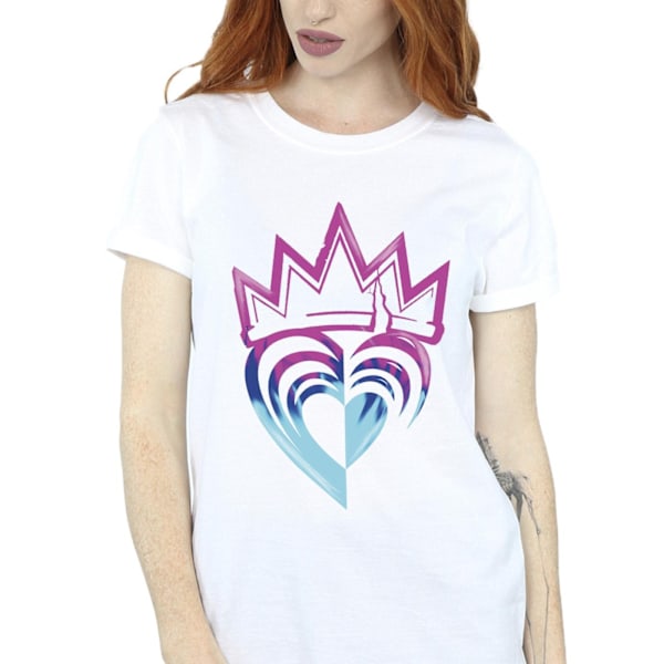 Disney Dam/Kvinnor Descendants Rosa Krona Bomull Boyfriend T- White L