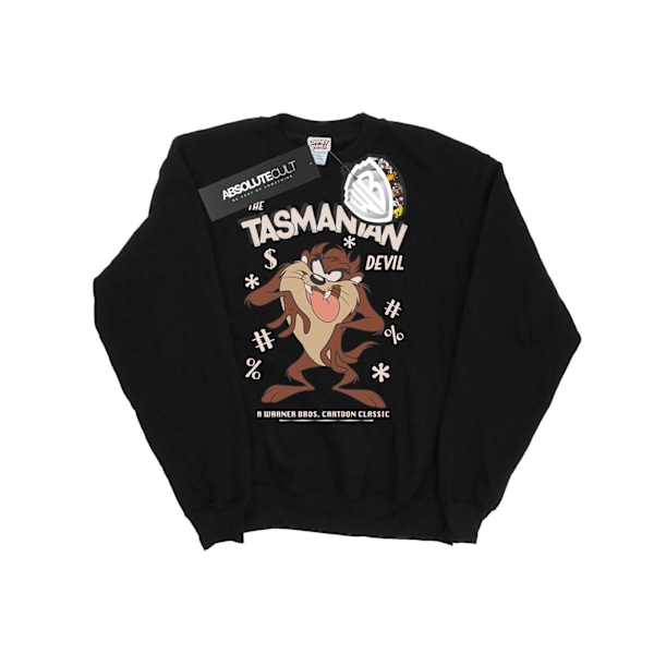 Looney Tunes Dam/Damer Tasmanian Devil Vintage Heather Sweatshirt Black S