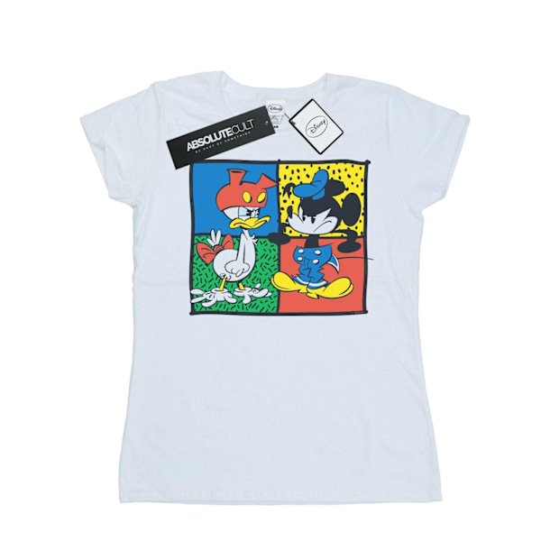 Disney Dam/Damer Mickey Mouse Donald Kläder Swap Bomull T- White M