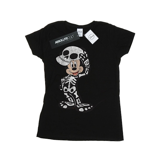 Disney Dam/Kvinnor Mickey Mouse Skelett Bomull T-shirt M Svart Black M