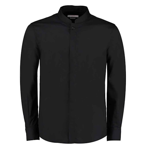 Kustom Kit Herr Mandarin Krage Långärmad Skjorta M Svart Black M