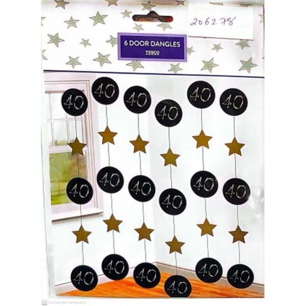 Spot on Gifts 40-årsdörrgardin Storlek: One Size Svart/Guld/Vit Black/Gold/White One Size