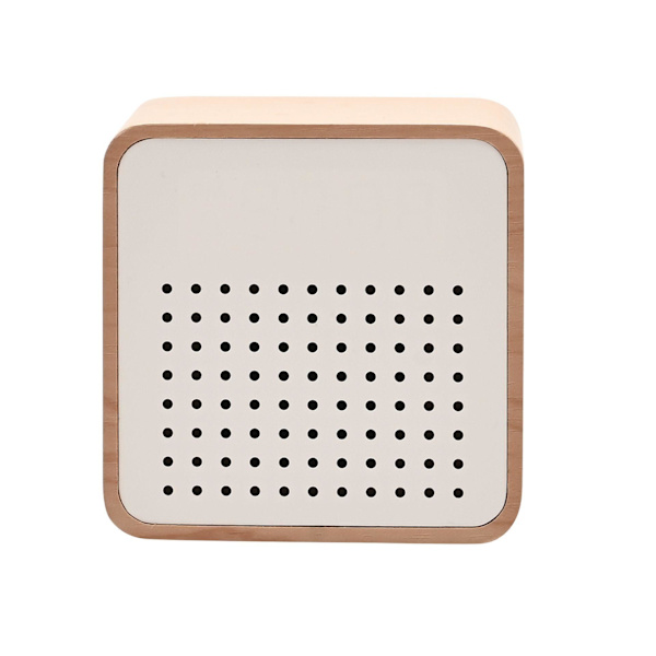 Interval Träväckarklocka med Bluetooth-högtalare - Vit One Colour One Size